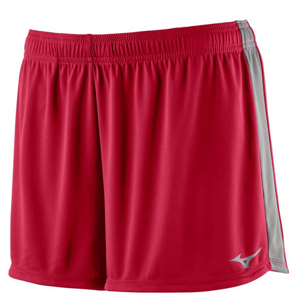 Mizuno Women's Icon 3.5in Short, Red-charcoal-shadow, XXS