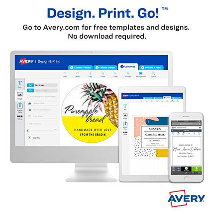 Avery Matte White Round Labels with Sure Feed, 1/2" Diameter, 15,400 Matte White Printable Labels