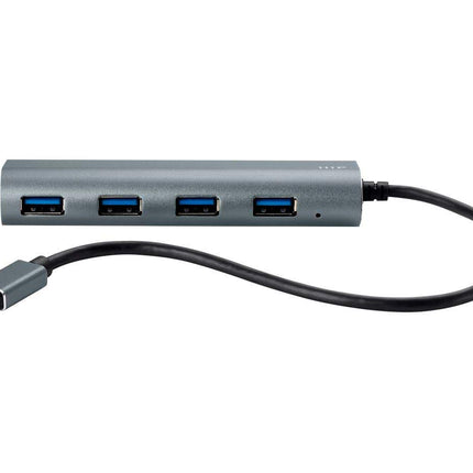 Hub USB-C de 4 puertos Monoprice 114908 - Aluminio, velocidades de transferencia SuperSpeed, compatible con Apple MacBook, Google Chromebook y más