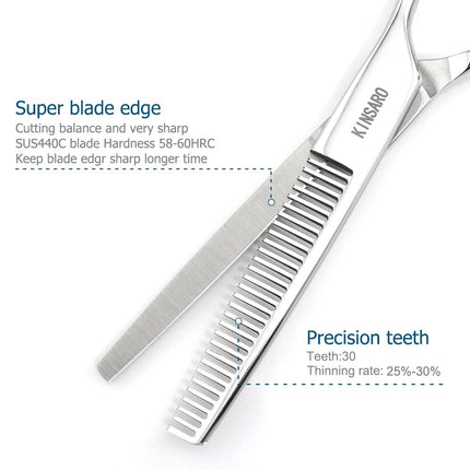 Professional Hair Scissors 6 Inch Hair Thinning Shears Barber scissors Hair Clippers 440C Kinsaro