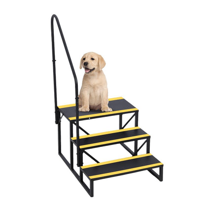 Escalones de 3 peldaños para RV con pasamanos, escalones de metal para jacuzzi con cintas antideslizantes, escalones portátiles para RV, escalones para casas móviles, remolques de viaje, cámper, jacuzzi, piscina en el suelo para interiores y exteriores