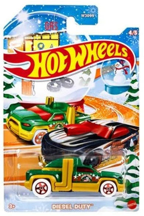 Hot Wheels 2024 Happy Holidays Christmas Mix Winter Set of 5 Pack, 1:64 Scale Diecast X-mas