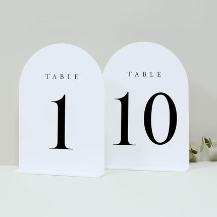 JINMURY White Arch Acrylic Table Numbers 1-10 with