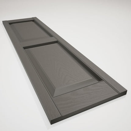 Ekena Millwork Lifetime Vinyl LP2S12X03100TG Standard Two Equal Panel Vinyls, Raised Panel Vinyl Shutters, w/Installation Shutter-Lok's & Matching Screws (Per Pair), 12"W x 31"H, Tuxedo Grey
