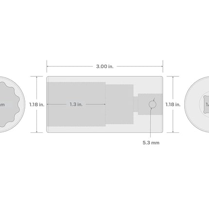 TEKTON 1/2 Inch Drive x 22 mm Deep 12-Point Impact Socket | SID23322