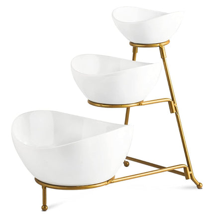 YHOSSEUN 3 Tier Serving Stand Oval Serving Bowl wi