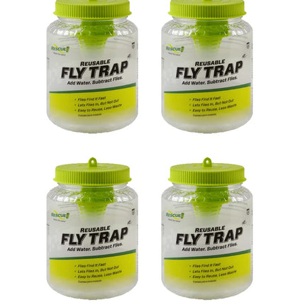 Rescue Outdoor Reusable Fly Trap Canister 4 Pack