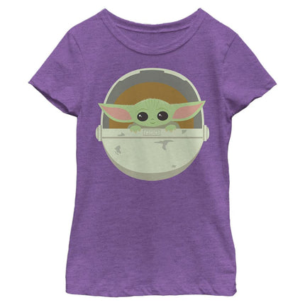 T-shirt Manches Courtes Filles STAR WARS Le Mandalorien Simple Landeau, Violet Baie, X-Large