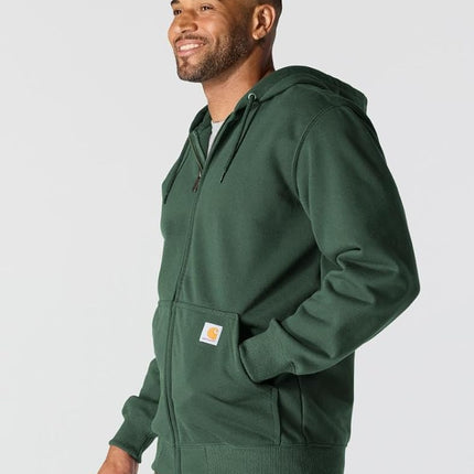 Carhartt Men's Rain Defender Loose Fit Heavyweight Full-Zip Sweatshirt, Forestry Green, M