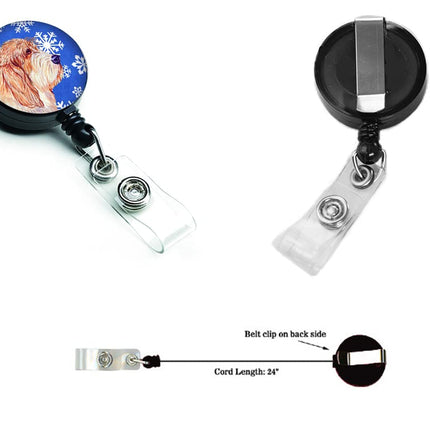 Caroline's Treasures Petit Basset Griffon Vendeen Winter Snowflake Badge Reel, Multicolor (LH9307BR)