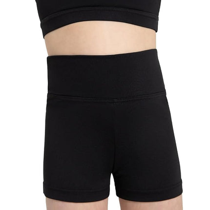 Capezio High Waisted Short - Girls, Black, Medium