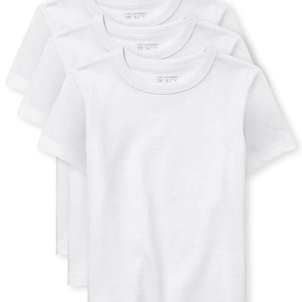 The Children's Place Baby-Boys and Toddler Basic Short Sleeve Tee, White 3-Pack, 4T