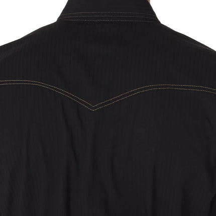 Wrangler Men's Retro Two Pocket Long Sleeve Snap Shirt, Black, 2X Tall