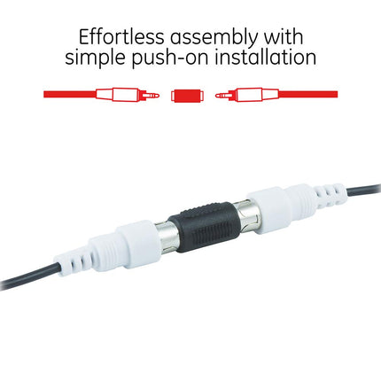 GE RCA Coupler Adapter, 2-Pack, Female-to-Female Connectors, Extend Length and Reach of RCA Cables, Audio Video Cable Extender Barrel, 33617