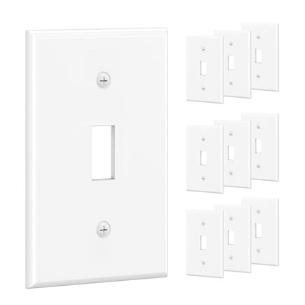 Cable Matters 10-Pack Single-Gang Toggle Switch Wall Plate (Wall Switch Cover) in White