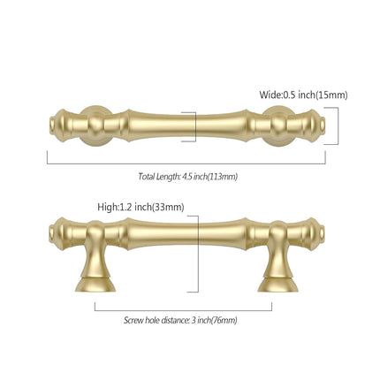 Asidrama 10 Pack 3 Inch(76mm) Brushed Gold Kitchen Cabinet Handles, Cabinet Pulls Kitchen Cabinet Hardware for Cupboard Drawer Pulls