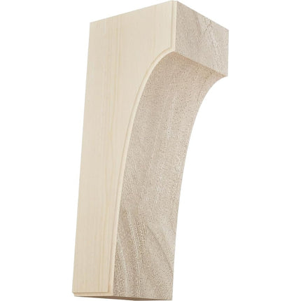 Ekena BKTW05X04X10CVRW 5 1/4" W x 4" D x 10" H Clarksville Bracket, Rubberwood, Rubber Wood