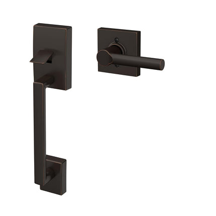 SCHLAGE FE285 CEN 622 LAT COL 16-080 10-027 134 Front Entry Handleset Interior, Collins Trim, Matte Black