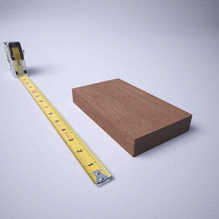 3 3/4"W x 6 1/2"H x 1"P Americraft Solid Hardwood Stain Grade Smooth Plinth Block with Squared Edge, Sapele