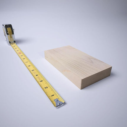 3 1/2"W x 6 1/2"H x 1"P Americraft Solid Hardwood Stain Grade Smooth Plinth Block with Squared Edge, Maple