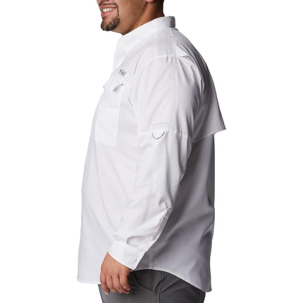 Columbia Mens Blood and Guts Iv Woven Long Sleeve, White, XXL