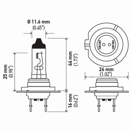 HELLA H7TB Standard Halogen Bulbs, 12 V, 55W