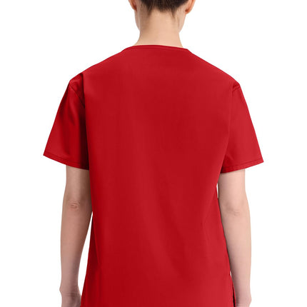 Uniforme médico Dickies EDS Signature para mujer, camiseta con cuello en V para mujer de popelina cepillada suave 86706, rojo, 4XL Plus