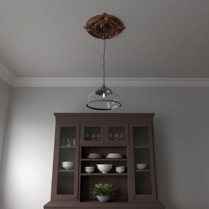 Ekena Millwork CMP16ATBDB Attica Thermoformed PVC Ceiling Medallion (Fits Canopies up to 5 5/8"), 16"OD x 3 1/2"ID x 1"P, Bright Coat Dark Bronze
