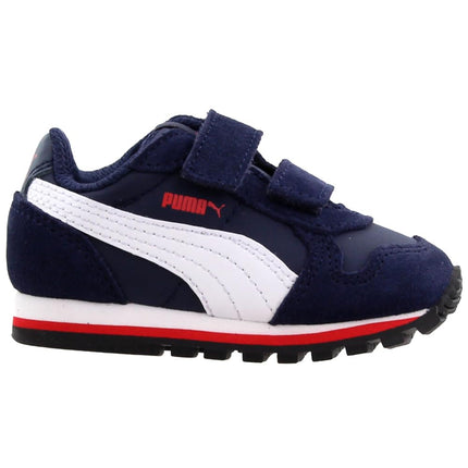PUMA Unisex-Child St Runner Hook and Loop Sneaker, Black/Dark Shadow, 3 UK