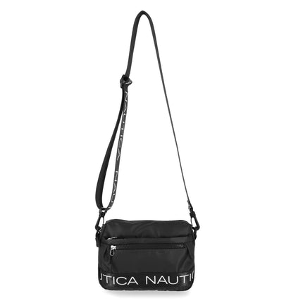 Nautica Women's Nylon Bean Crossbody/Belt Bag with Adjustable Shoulder Strap, Black, One Size