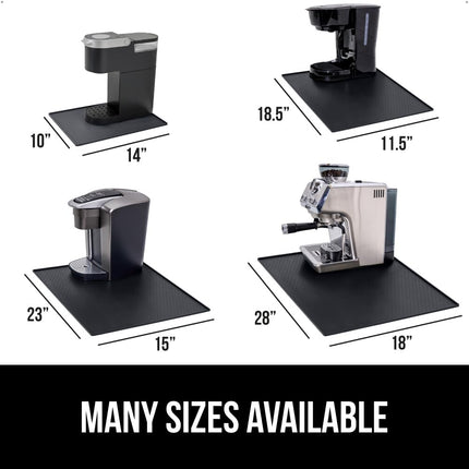GORILLA GRIP Silicone Coffee Mat, Espresso Machine Bar Accessories, Keep Kitchen Counters Clean, Stays in Place, Waterproof and Heat Resistant Dish Drying Mats, Home Decor Essentials, 11.5x18.5, Black