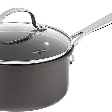 Cuisinart Chef's Classic 1.5 Litre Non Stick Anodised Saucepan with Lid, Black
