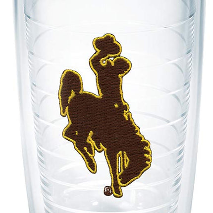 Tervis Wyoming University Emblem Individual Tumbler with Yellow Lid, 16 oz, Clear