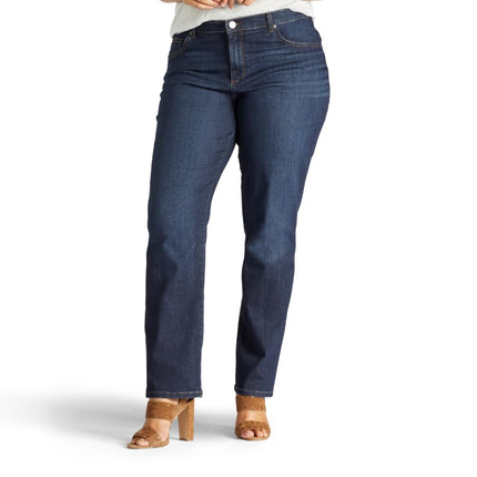 Lee Women's Plus Size Relaxed Fit Straight Leg Jean, Verona, 24W Long