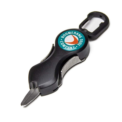 Boomerang Tool Company Long Snip Fishing Line Cutter for Fly Fishing with Retractable Tether and Stainless Steel Blades that Cut Braid Clean and Smooth Everytime!, Black (BTC243)
