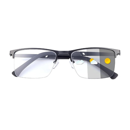 MIRYEA Photochromic Progressive Multifocus Reading Sunglasses UV400 Protection Multifocal Trifocal Transition Sun Readers Blue Light Blocking Computer Glasses for Women and Men Anti Glare Eyeglasses