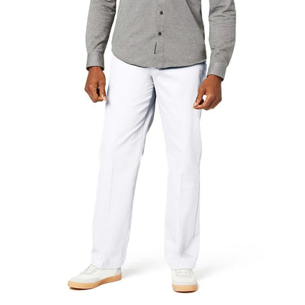 Dockers Men's Classic Fit Signature Khaki Lux Cotton Stretch Pants (Regular and Big & Tall) Casual, Paper White, 32W x 34L
