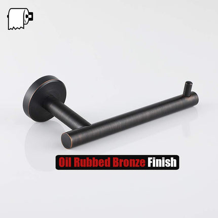 JQK Toilet Paper Holder Oil Rubbed Bronze, 5 Inch 304 Stainless Steel Thick 0.8mm Tissue Paper Dispenser for Bathroom, Hold Mega Rolls Wall Mount 2 Pack, TPH100-ORB-P2