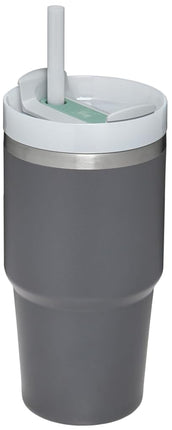 Stanley Quencher H2.0 FlowState Tumbler, Stainless Steel, Vacuum Insulated, with Lid and Straw for Water, Iced Tea, Coffee, Smoothies and More, Charcoal, 590 ml
