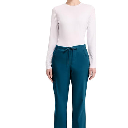 Dickies Women's Signature Mid Rise Drawstring Scrubs Cargo Pant, Caribbean Blue, Small Petite, Caribbean Blue, S Petite
