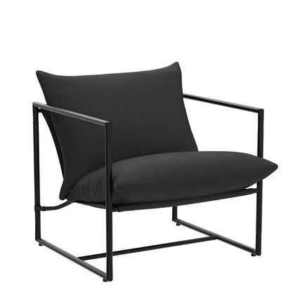 Zinus Aidan Sling Accent Chair Metal Frame Foam Black