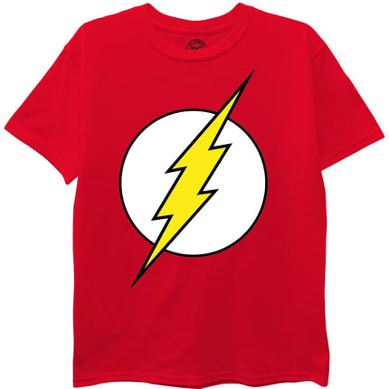 DC Comics Kids' Batman, Superman, The Flash 3 Pack Logo T-Shirt Bundle Set, Black/Royal/Red, 4 Years