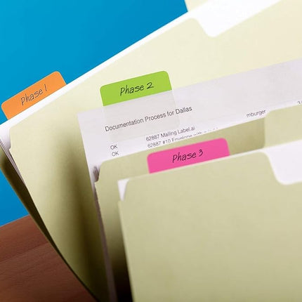 Post-it Index Strong Filing Tabs - Solid Colour (Pack of 24)