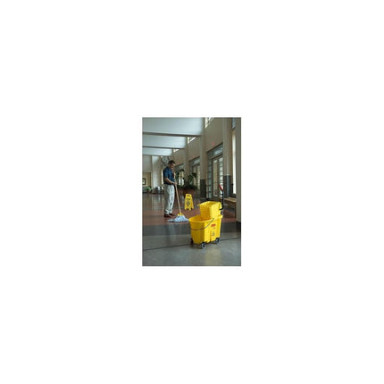 Rubbermaid Commercial 26 Inch"Caution Wet Floor" Sign, 2-Sided, Yellow (FG611277YEL) (6-Pack)
