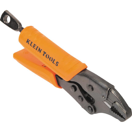 Klein Tools 38600 Curved Jaw Locking Pliers with Quick Release Handles, Intuitive Thumb Knob, High Torque, Mole Grips for Clamping and Gripping, 5-Inch
