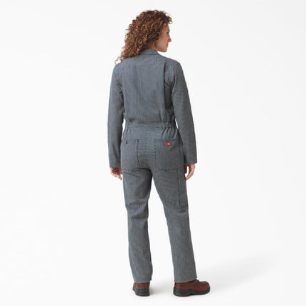 Enterizos de manga larga Hickory Stripe para mujer, RINSED HICKORY STRIPE, Grande, Rinsed Hickory Stripe, Grande