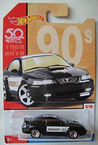 Hot Wheels 90s, BLACK '99 FORD MUSTANG 6/10 50TH A