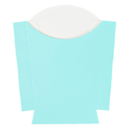 Bio Tek 3.9 x 2.6 x 3.5 Inch French Fry Cup, 100 Disposable Snack Cups - Stackable, Sustainable, Turquoise Paper 2 Ounce Fry Holder, for Fries, Onion Rings, Popcorn, or Cookies - Restaurantware