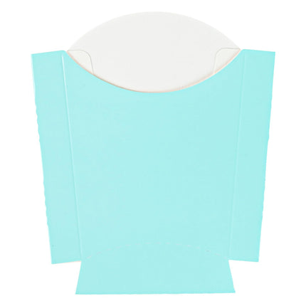 Bio Tek 3.9 x 2.6 x 3.5 Inch French Fry Cup, 100 Disposable Snack Cups - Stackable, Sustainable, Turquoise Paper 2 Ounce Fry Holder, for Fries, Onion Rings, Popcorn, or Cookies - Restaurantware