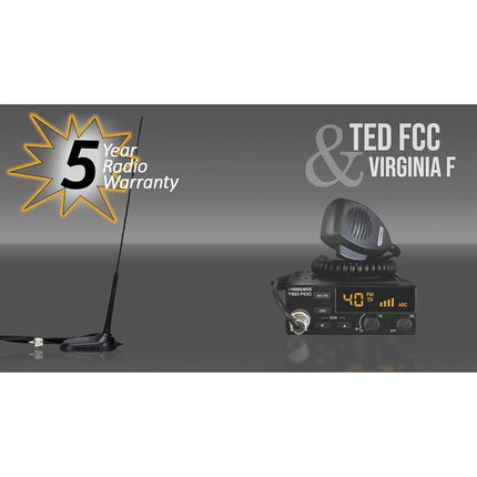 President CB Radio Starter Kit with TED FCC 40-Channel 12-Volt AM/FM CB Radio and Virginia F Magnet-Mount Antenna